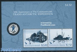 Ross Dependency 2007 Commonwealth Trans-Antarctic-Expedition S/s, Mint NH, Nature - Science - Transport - Birds - Peng.. - Schiffe
