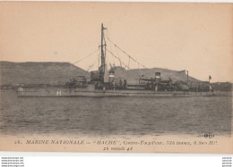 MARINE NATIONALE  " HACHE "  CONTRE TORPILLEUR  - BATEAU DE GUERRE A NOTER LA CORRESPONDANCE DE MARSEILLE -  ( 2 SCANS ) - Guerre