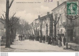 U9-47) GONTAUD (LOT ET GARONNE) LES ALLES - (ANIMATION - HABITANTS - CAFE - VILLAGEOIS - EN  1908 - Autres & Non Classés