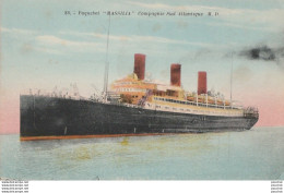 U9- PAQUEBOT " MASSILIA " COMPAGNIE SUD ATLANTIQUE  - ( 2 SCANS ) - Steamers