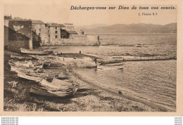 83) SAINT TROPEZ - PORT DES PÉCHEURS - DECHARGEZ VOUS SUR DIEUX DE TOUS VOS SOUCIS  - 1. PIERRE 5 - 7 (2 SCANS) - Saint-Tropez