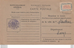 47) AGEN - RAVITAILLEMENT GENERAL - CARTE POSTALE - REPUBLIQUE FRANCAISE - 5/12/1946  AVEC TIMBRE  ( 2 SCANS ) - Agen