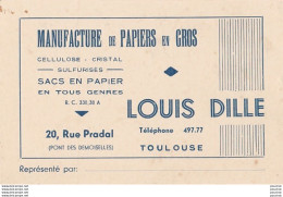  U10-31) TOULOUSE - MANUFACTURE DE PAPIERS EN GROS - LOUIS DILLE - 20 RUE PRADAL (PONT DES DEMOISELLES) - Toulouse