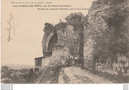 33) CUBZAC LES PONTS  - RUINES DE L'ANCIEN CHATEAU DES 4 FILS AYMON - ( ATTELAGE - 1902 - 2 SCANS  - Cubzac-les-Ponts
