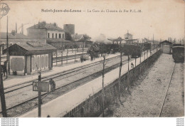 U11-21) SAINT JEAN DE LOSNE - LA GARE DU CHEMEIN DE FER P. L. M.  - (WAGONS ET ANIMATION - 2 SCANS )) - Altri & Non Classificati