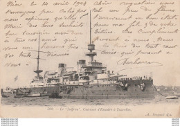 U17- LE " SUFFREN "- CUIRASSE D'ESCADRE A TOURELLES - (OBLITERATION DE 1904  - 2 SCANS ) - Guerre