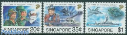 Singapore 1992 Army Service 3v, Mint NH, History - Transport - Militarism - Aircraft & Aviation - Ships And Boats - Militaria