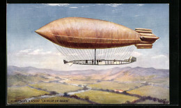 AK Zeppelin La Ville De Paris überfliegt Felder Und Wiesen  - Airships