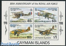 Cayman Islands 1998 80 Years RAF S/s, Mint NH, Transport - Aircraft & Aviation - Flugzeuge