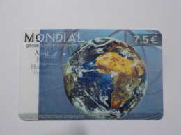 CARTE TELEPHONIQUE     Mondial    7.5 Euros - Nachladekarten (Refill)