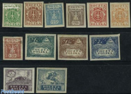 Poland 1919 Definitives 12v Imperforated, Unused (hinged) - Neufs