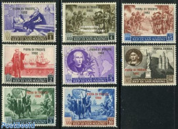 San Marino 1952 Triest Fair, Columbus 8v, Mint NH, History - Transport - Explorers - Ships And Boats - Neufs