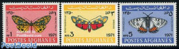 Afghanistan 1971 Butterflies 3v, Mint NH, Nature - Butterflies - Afghanistan