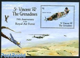 Saint Vincent 1993 Aviation History, Hawker Hurricane S/s, Mint NH, History - Transport - World War II - Aircraft & Av.. - 2. Weltkrieg