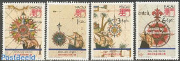 Macao 1990 Windroses On Old Maps 4v, Mint NH, Transport - Various - Ships And Boats - Maps - Ongebruikt