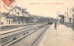 91-ATHIS MONS-GARE-TRAIN ELECTRIQUE-N 6009-F/0133 - Athis Mons