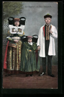 AK Familie In Tracht Aus Bad Nenndorf  - Kostums