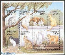 Tanzania 1999 Cats 8v M/s, Mint NH, Nature - Cats - Tanzanie (1964-...)
