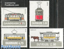 Denmark 1994 Tramways 4v, Mint NH, Nature - Transport - Horses - Railways - Trams - Neufs