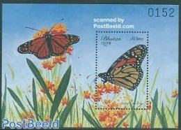 Bhutan 1999 Butterfly S/s, Danaus Plexippus, Mint NH, Nature - Butterflies - Bhutan