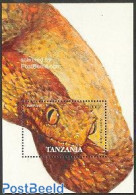 Tanzania 1995 Bush Viper S/s, Mint NH, Nature - Reptiles - Snakes - Tansania (1964-...)