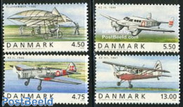 Denmark 2006 Historical Aeroplanes 4v, Mint NH, Transport - Aircraft & Aviation - Nuevos