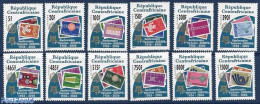 Central Africa 2005 50 Years Europa Stamps 12v, Mint NH, History - Europa Hang-on Issues - Stamps On Stamps - Europese Gedachte