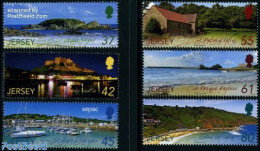Jersey 2009 Landscapes 6v (1v SEPAC), Mint NH, History - Transport - Various - Sepac - Ships And Boats - Tourism - Schiffe