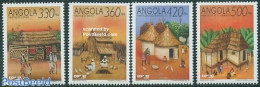 Angola 1992 Tradional Houses 4v, Mint NH, Art - Architecture - Angola