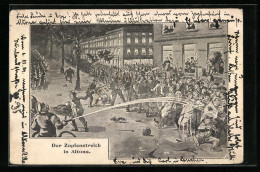 Lithographie Hamburg-Altona, Der Zapfenstreich In Altona  - Other & Unclassified