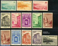 Monaco 1948 Definitives 13v, Mint NH, Art - Architecture - Unused Stamps