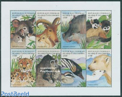 Comoros 1999 Animals 8v M/s, Koala, Mint NH, Nature - Animals (others & Mixed) - Bears - Cat Family - Ducks - Hippopot.. - Comores (1975-...)