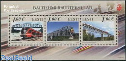 Estonia 2012 Railway Bridges 3v M/s, Mint NH, Transport - Various - Railways - Joint Issues - Art - Bridges And Tunnels - Treni