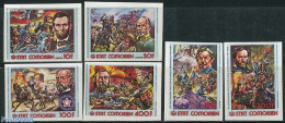 Comoros 1976 US Bicentenary 6v Imperforated, Mint NH, History - Nature - Militarism - US Bicentenary - Horses - Militaria
