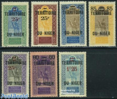 Niger 1922 Overprints 7v, Unused (hinged), Nature - Camels - Niger (1960-...)