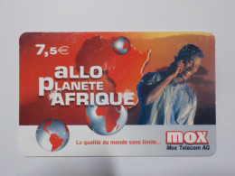 CARTE TELEPHONIQUE      Mox Telecom AG "Allo Planète Afrique"   7.5 Euros - Cellphone Cards (refills)
