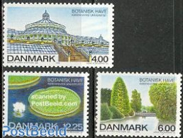 Denmark 2001 Botanic Gardens 3v, Mint NH, Nature - Flowers & Plants - Gardens - Trees & Forests - Nuevos