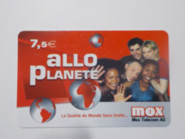 CARTE TELEPHONIQUE      Mox Telecom AG "Allo Planète Afrique"   7.5 Euros - Cellphone Cards (refills)