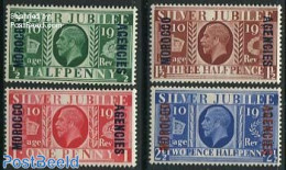 Great Britain 1935 MOROCCO AGENCIES, Silver Jubilee 4v, Mint NH, History - Kings & Queens (Royalty) - Unused Stamps