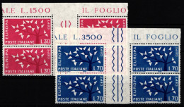 Italien 1129-1130 ZW Postfrisch CEPT, Als Viererblöcke, Gefaltet #IG573 - Ohne Zuordnung