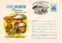 ROMANIA 1989: MUSHROOMS, 3 Prepaid Postal Stationery Covers - Registered Shipping! - Ganzsachen