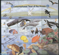 Liberia 1998 Int. Ocean Year 16v M/s, Mint NH, Nature - Fish - Sea Mammals - Turtles - Sharks - Fische