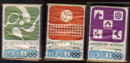 3 Boites D'Allumettes - JEUX OLYMPIQUES MEXICO 1968 - Pelote Volley Pentathlon Moderne - Matchboxes