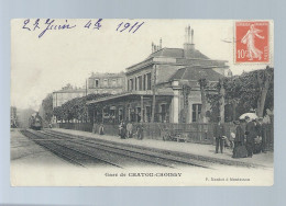 CPA - 78 - Gare De Chatou-Croissy - Animée - Circulée En 1911 - Chatou