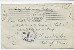 Kgf, PoW: Brief Aus Hamburg Nach Knockaloe Internment Camp, Isle Of Man,1917 - Feldpost (portvrij)