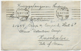 Brief Aus Hamburg Nach Knockaloe Internment Camp, Isle Of Man,1917 Kgf, PoW - Briefe U. Dokumente
