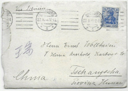 Hamburg, 1912 Nach Tschanscha/Huan, China Via Sibirien, Briefinhalt - Lettres & Documents