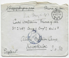 PoW: 1917 Konstanz Nach Isle Of Man, Knockaloe Aliens Detention Camp, Kgf - Lettres & Documents