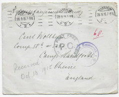 Kgf PoW: 1916 Konstanz An Knockalve Detention Camp, Isle Of Man, Emmerich Zensur - Briefe U. Dokumente