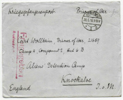 Kgf PoW: 1918 Konstanz An Knockalve Detention Camp, Isle Of Man, Freigegeben - Lettres & Documents